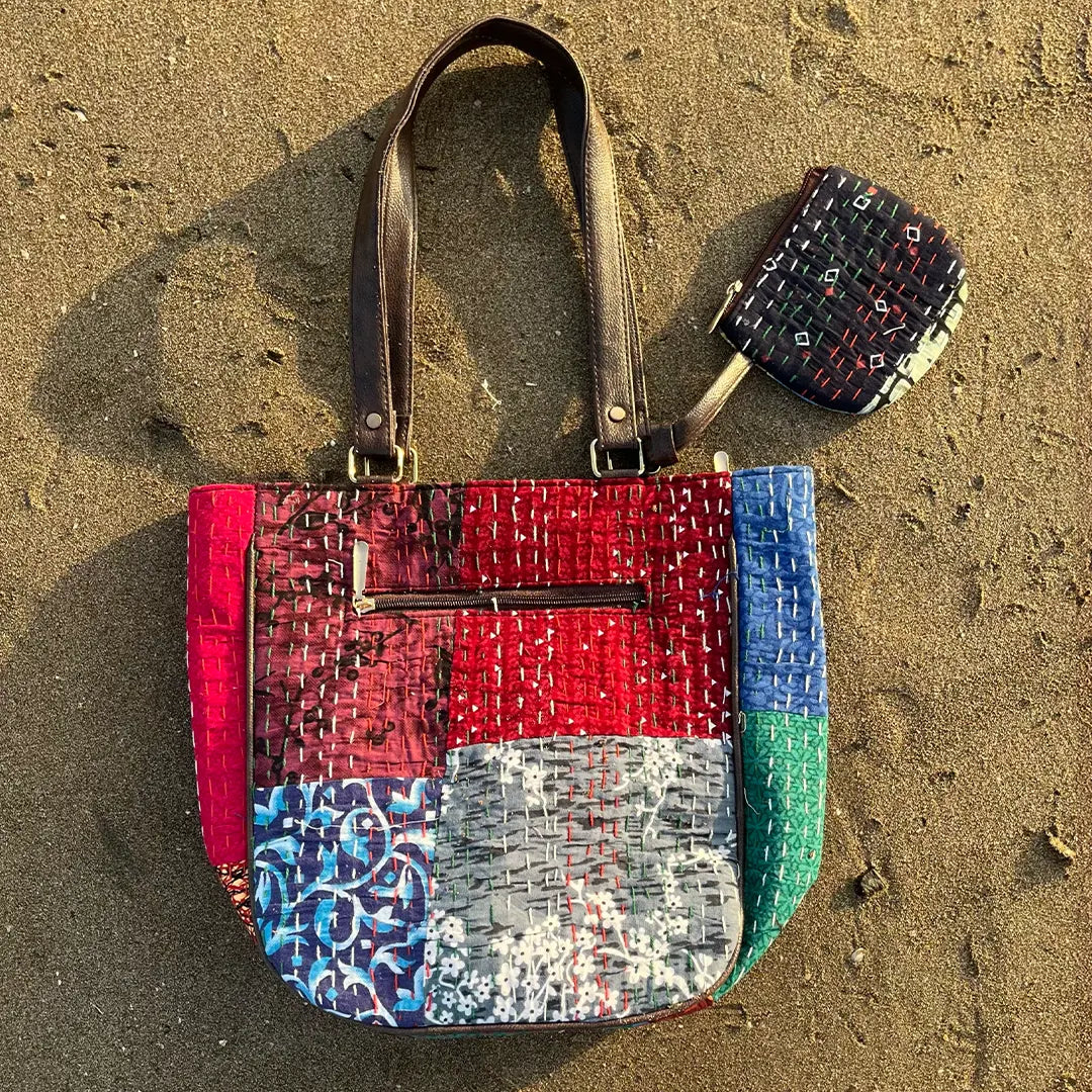 Abstract Katha Tote Bag