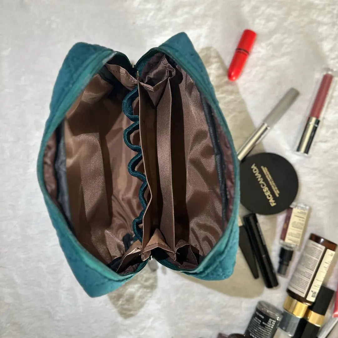 Teal Makeup Organiser Pouch